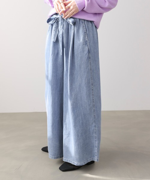 Bou Jeloud(ブージュルード)の「リラックシーデニムワイドパンツ(デニムパンツ・レディース・ブルー/インディゴブルー・38)」の21枚目の写真