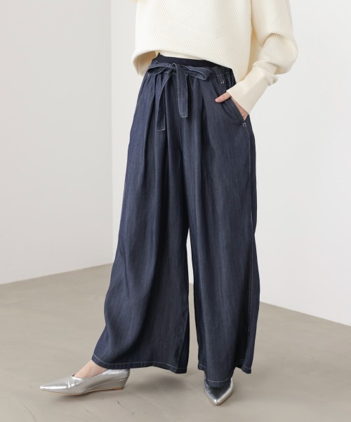 Bou Jeloud(ブージュルード)の「リラックシーデニムワイドパンツ(デニムパンツ・レディース・ブルー/インディゴブルー・38)」の4枚目の写真