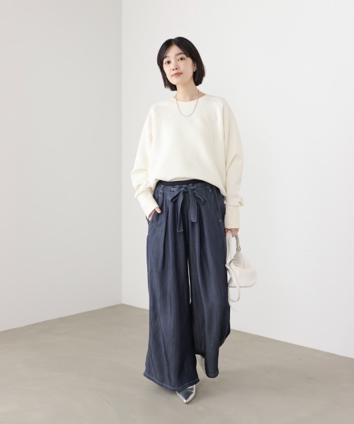 Bou Jeloud(ブージュルード)の「リラックシーデニムワイドパンツ(デニムパンツ・レディース・ブルー/インディゴブルー・38)」の3枚目の写真