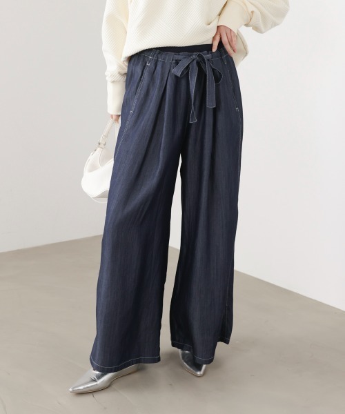 Bou Jeloud(ブージュルード)の「リラックシーデニムワイドパンツ(デニムパンツ・レディース・ブルー/インディゴブルー・38)」の8枚目の写真