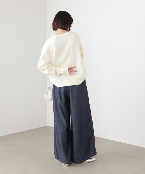 Bou Jeloud(ブージュルード)の「リラックシーデニムワイドパンツ(デニムパンツ・レディース・ブルー/インディゴブルー・38)」の9枚目の写真