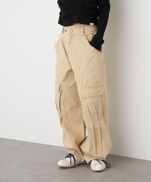 RAY CASSIN（レイカズン）の「デザインカーゴパンツ（カーゴパンツ・レディース・アイボリー/カーキ/ベージュ・FREE）」の13枚目の写真