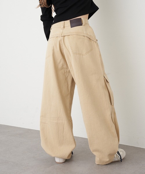 RAY CASSIN（レイカズン）の「デザインカーゴパンツ（カーゴパンツ・レディース・アイボリー/カーキ/ベージュ・FREE）」の14枚目の写真