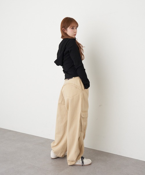 RAY CASSIN（レイカズン）の「デザインカーゴパンツ（カーゴパンツ・レディース・アイボリー/カーキ/ベージュ・FREE）」の17枚目の写真