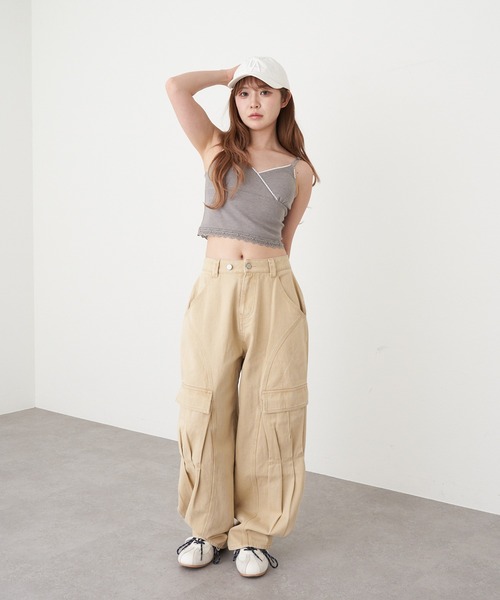 RAY CASSIN（レイカズン）の「デザインカーゴパンツ（カーゴパンツ・レディース・アイボリー/カーキ/ベージュ・FREE）」の20枚目の写真