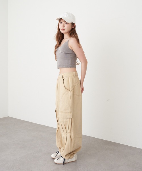 RAY CASSIN（レイカズン）の「デザインカーゴパンツ（カーゴパンツ・レディース・アイボリー/カーキ/ベージュ・FREE）」の21枚目の写真