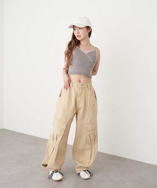 RAY CASSIN（レイカズン）の「デザインカーゴパンツ（カーゴパンツ・レディース・アイボリー/カーキ/ベージュ・FREE）」の22枚目の写真