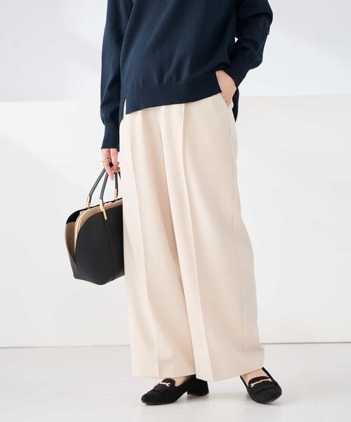a.v.v（アーヴェヴェ）の「［支持率NO.1/イージーケア/ストレッチ］スッキリ見えワイドパンツ（その他パンツ・レディース・ライトピンク/アイボリー/ブラック/ネイビー/ライトグレー・36/38/40/42/34）」の2枚目の写真