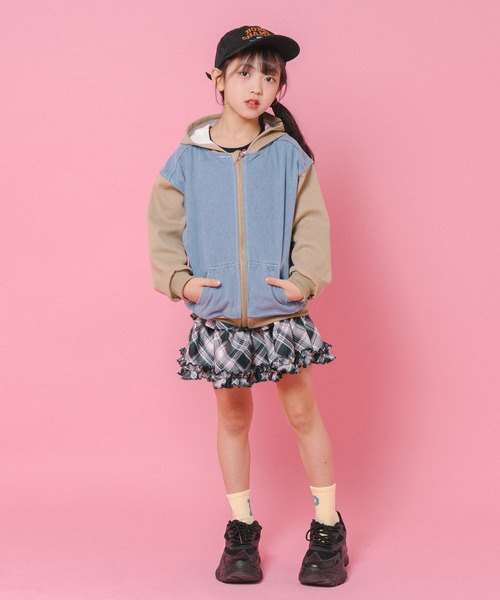 URBAN CHERRY(アーバンチェリー)の「【インナーパンツ付き】ティアードフリルチェックスカート(スカート・キッズ・ネイビー/グリーン/レッド/ブラウン・110cm/120cm/130cm/140cm/150cm)」の22枚目の写真