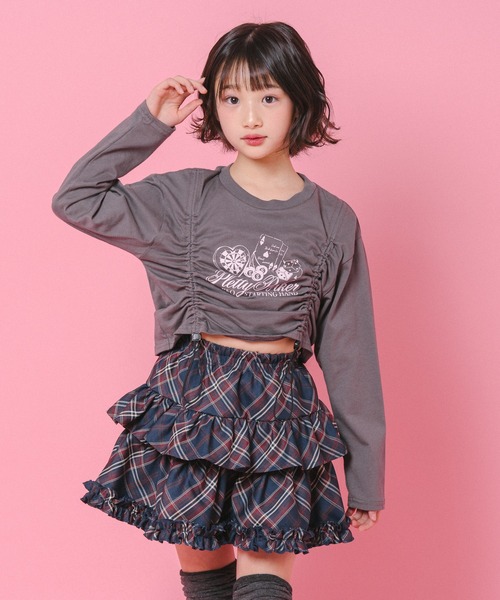 URBAN CHERRY(アーバンチェリー)の「【インナーパンツ付き】ティアードフリルチェックスカート(スカート・キッズ・ネイビー/グリーン/レッド/ブラウン・110cm/120cm/130cm/140cm/150cm)」の16枚目の写真