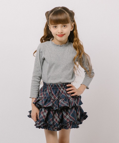 URBAN CHERRY(アーバンチェリー)の「【インナーパンツ付き】ティアードフリルチェックスカート(スカート・キッズ・ネイビー/グリーン/レッド/ブラウン・110cm/120cm/130cm/140cm/150cm)」の12枚目の写真