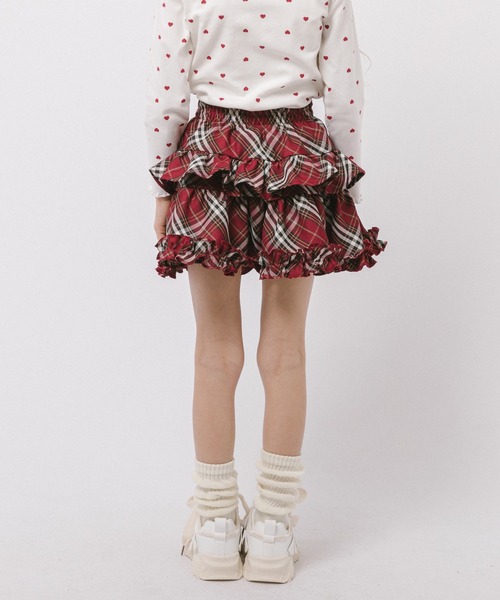 URBAN CHERRY(アーバンチェリー)の「【インナーパンツ付き】ティアードフリルチェックスカート(スカート・キッズ・ネイビー/グリーン/レッド/ブラウン・110cm/120cm/130cm/140cm/150cm)」の6枚目の写真