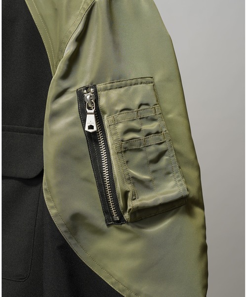 MAISON SPECIAL(メゾンスペシャル)の「《UNISEX》Layering MA-1 Docking Prime-Over Open Collar Shirt/レイヤリングMA-1ドッキングプライムオーバーオープンカラーシャツ【MAISON SPECIAL/メゾンスペシャル】(シャツ/ブラウス・メンズ・ブラック/チャコールグレー・2/1/0)」の17枚目の写真