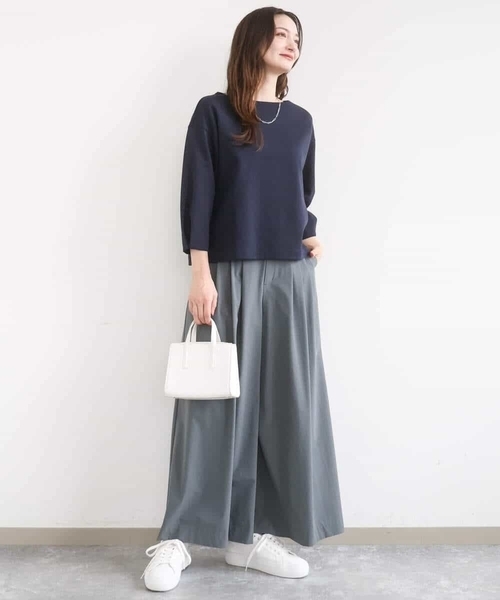 MK MICHEL KLEIN（エムケーミッシェルクラン）の「コットンポンチカットソー/洗える（Tシャツ/カットソー・レディース・ネイビー/ベージュ・38）」の6枚目の写真