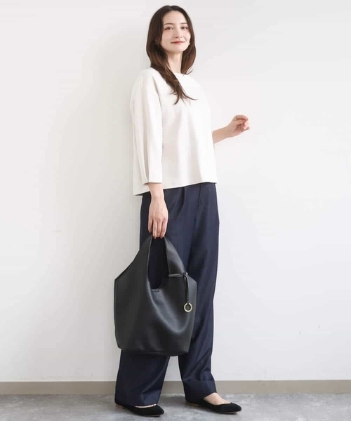 MK MICHEL KLEIN（エムケーミッシェルクラン）の「コットンポンチカットソー/洗える（Tシャツ/カットソー・レディース・ネイビー/ベージュ・38）」の11枚目の写真