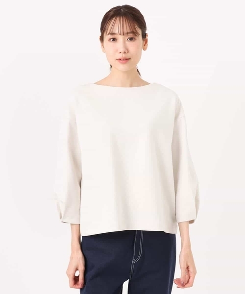 MK MICHEL KLEIN（エムケーミッシェルクラン）の「コットンポンチカットソー/洗える（Tシャツ/カットソー・レディース・ネイビー/ベージュ・38）」の12枚目の写真