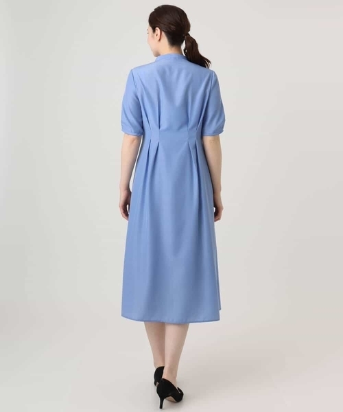 OFUON le MK(オフオンルエムケー)の「フロントフリルキーネックワンピース/洗える/WEB限定サイズあり(ワンピース・レディース・ネイビー/ブルー・36/40/38)」の13枚目の写真