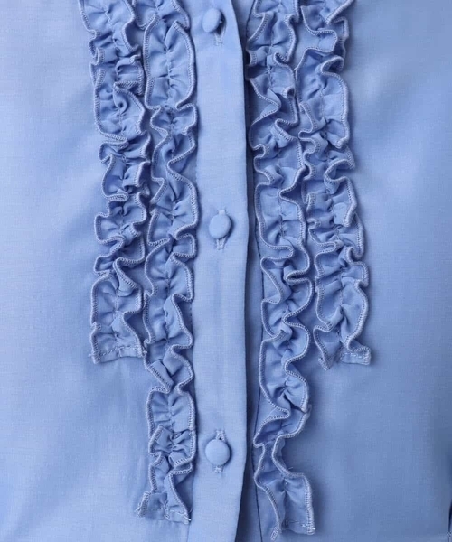 OFUON le MK(オフオンルエムケー)の「フロントフリルキーネックワンピース/洗える/WEB限定サイズあり(ワンピース・レディース・ネイビー/ブルー・36/40/38)」の18枚目の写真