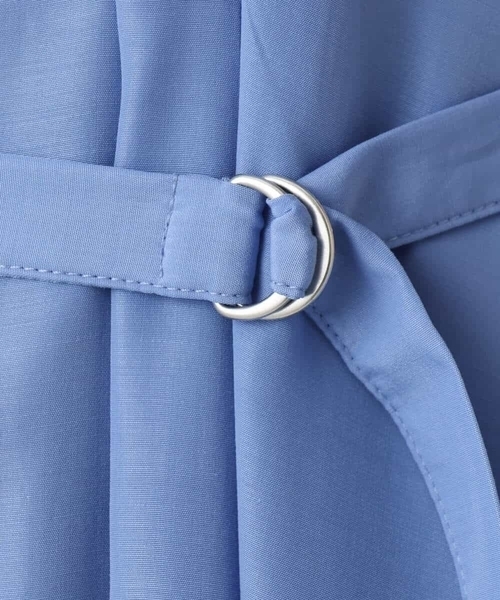 OFUON le MK(オフオンルエムケー)の「フロントフリルキーネックワンピース/洗える/WEB限定サイズあり(ワンピース・レディース・ネイビー/ブルー・36/40/38)」の20枚目の写真