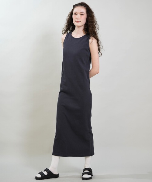 RIKKA FEMME(リッカファム)の「RIKKA FEMME/リッカファム ワンピース リブワンピ ロング丈 RF6S-1408(ワンピース・レディース・グレー/オレンジ/ネイビー/カーキ・FREE)」の3枚目の写真