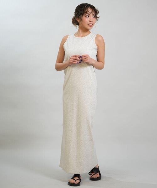 RIKKA FEMME(リッカファム)の「RIKKA FEMME/リッカファム ワンピース リブワンピ ロング丈 RF6S-1408(ワンピース・レディース・グレー/オレンジ/ネイビー/カーキ・FREE)」の5枚目の写真