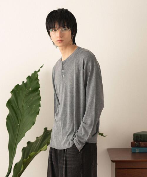 LUCY(ルーシー)の「LUCY/【26年春夏新作】リングドットヘンリーネックプルオーバー(Tシャツ/カットソー・メンズ・ブラック/グレー・LARGE/MEDIUM)」の12枚目の写真