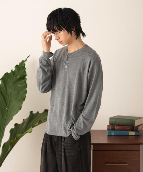 LUCY(ルーシー)の「LUCY/【26年春夏新作】リングドットヘンリーネックプルオーバー(Tシャツ/カットソー・メンズ・ブラック/グレー・LARGE/MEDIUM)」の13枚目の写真