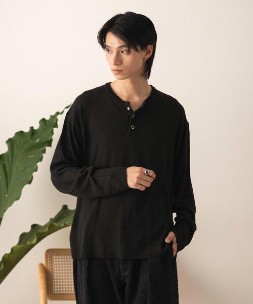 LUCY(ルーシー)の「LUCY/【26年春夏新作】リングドットヘンリーネックプルオーバー(Tシャツ/カットソー・メンズ・ブラック/グレー・LARGE/MEDIUM)」の8枚目の写真