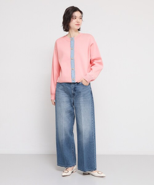 THE SHOP TK (ザ ショップ ティーケー )の「デニム切替カーディガン(カーディガン/ボレロ・レディース・ネイビー系2/アイボリー系2/ピンク・12/13)」の6枚目の写真