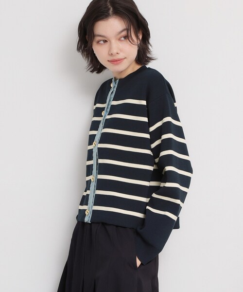 THE SHOP TK (ザ ショップ ティーケー )の「デニム切替カーディガン(カーディガン/ボレロ・レディース・ネイビー系2/アイボリー系2/ピンク・12/13)」の12枚目の写真