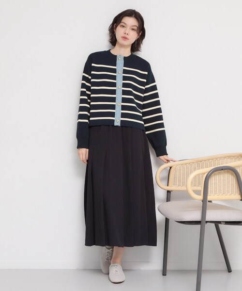 THE SHOP TK (ザ ショップ ティーケー )の「デニム切替カーディガン(カーディガン/ボレロ・レディース・ネイビー系2/アイボリー系2/ピンク・12/13)」の14枚目の写真