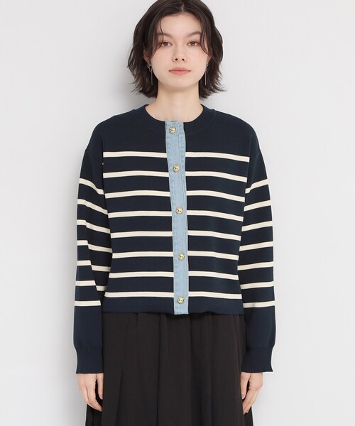 THE SHOP TK (ザ ショップ ティーケー )の「デニム切替カーディガン(カーディガン/ボレロ・レディース・ネイビー系2/アイボリー系2/ピンク・12/13)」の16枚目の写真