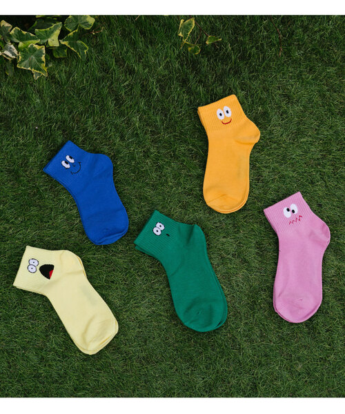 and D. petit main（アンドディープティマイン）の「【Dセレクト】おめめソックス（ソックス/靴下・キッズ・イエロー/ピンク/グリーン/ブルー/レモンイエロー・M(16-18cm)/L(19-23cm)/14-15cm）」の8枚目の写真