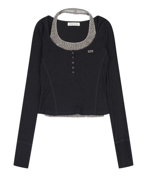 ORDINARY HOLIDAY（オーディナリー ホリデー）の「HALTER LAYERED SET [BLACK]（Tシャツ/カットソー・レディース・その他・FREE）」の2枚目の写真