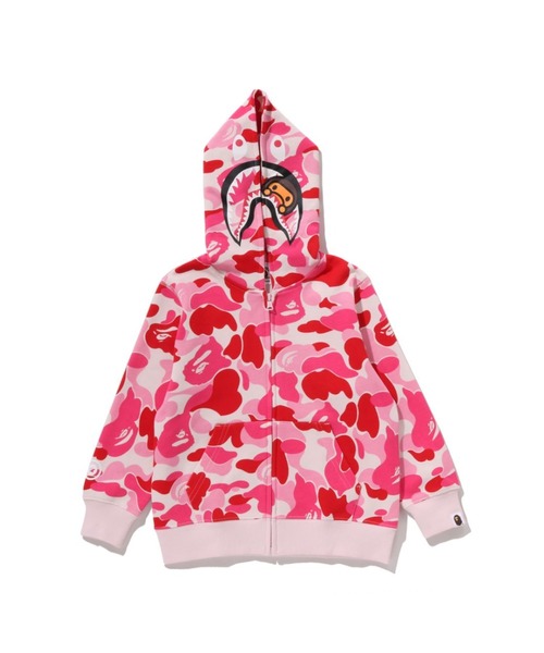 A BATHING APE（アベイシングエイプ）の「ABC CAMO MILO SHARK ZIP HOODIE（パーカー・キッズ・ブルー/ピンク/イエロー・90/110/130/100/140）」の3枚目の写真