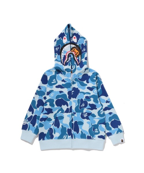 A BATHING APE（アベイシングエイプ）の「ABC CAMO MILO SHARK ZIP HOODIE（パーカー・キッズ・ブルー/ピンク/イエロー・90/110/130/100/140）」の2枚目の写真