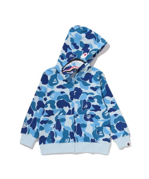 A BATHING APE（アベイシングエイプ）の「ABC CAMO MILO SHARK ZIP HOODIE（パーカー・キッズ・ブルー/ピンク/イエロー・90/110/130/100/140）」の4枚目の写真
