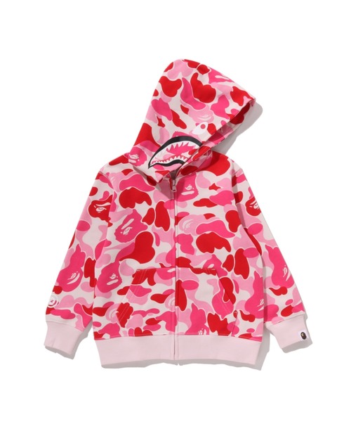 A BATHING APE（アベイシングエイプ）の「ABC CAMO MILO SHARK ZIP HOODIE（パーカー・キッズ・ブルー/ピンク/イエロー・90/110/130/100/140）」の6枚目の写真