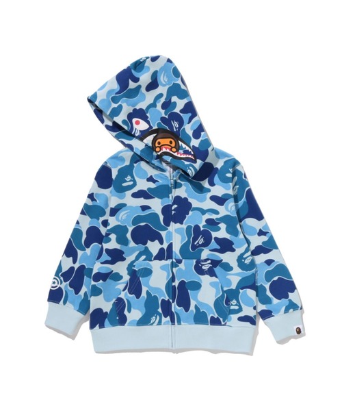 A BATHING APE（アベイシングエイプ）の「ABC CAMO MILO SHARK ZIP HOODIE（パーカー・キッズ・ブルー/ピンク/イエロー・90/110/130/100/140）」の7枚目の写真