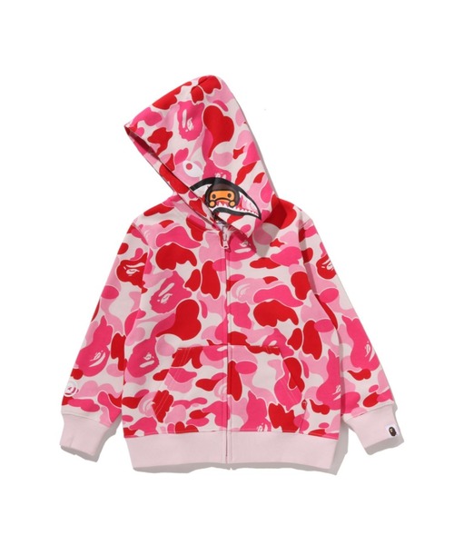 A BATHING APE（アベイシングエイプ）の「ABC CAMO MILO SHARK ZIP HOODIE（パーカー・キッズ・ブルー/ピンク/イエロー・90/110/130/100/140）」の9枚目の写真