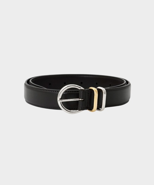 CINOH（チノ）の「LEATHER BELT/SILVER BUCKLE（ベルト・メンズ・ブラック×シルバー・M/S/L）」の6枚目の写真