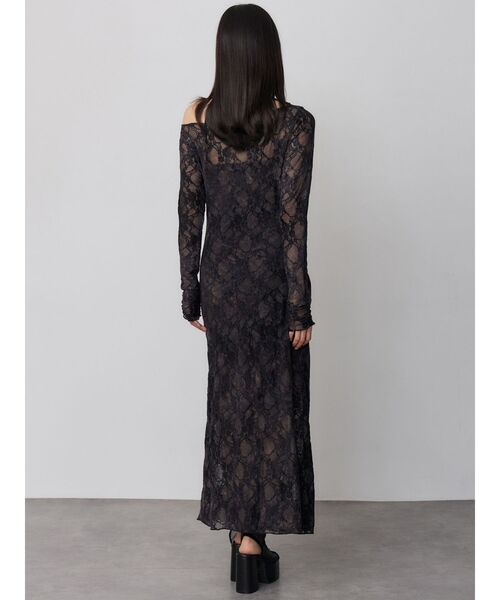 MURUA（ムルーア）の「【WEB限定】フロッキーフラワーシアーワンピース（ワンピース・レディース・ブルー/ブラック・FREE）」の9枚目の写真