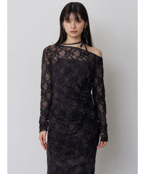 MURUA（ムルーア）の「【WEB限定】フロッキーフラワーシアーワンピース（ワンピース・レディース・ブルー/ブラック・FREE）」の10枚目の写真