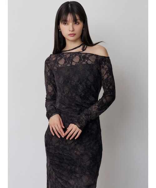 MURUA（ムルーア）の「【WEB限定】フロッキーフラワーシアーワンピース（ワンピース・レディース・ブルー/ブラック・FREE）」の13枚目の写真