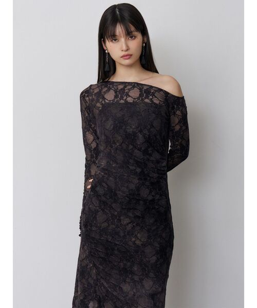 MURUA（ムルーア）の「【WEB限定】フロッキーフラワーシアーワンピース（ワンピース・レディース・ブルー/ブラック・FREE）」の18枚目の写真