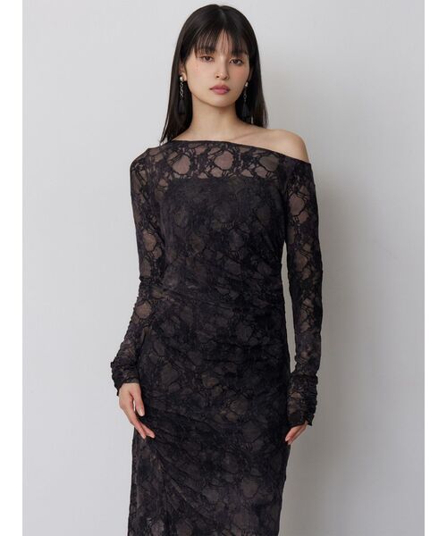 MURUA（ムルーア）の「【WEB限定】フロッキーフラワーシアーワンピース（ワンピース・レディース・ブルー/ブラック・FREE）」の19枚目の写真