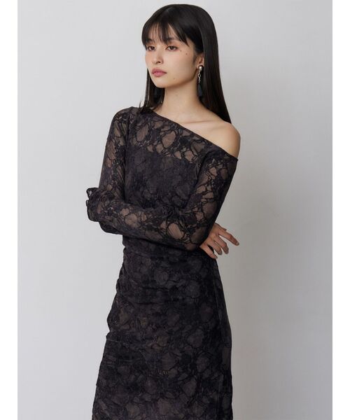 MURUA（ムルーア）の「【WEB限定】フロッキーフラワーシアーワンピース（ワンピース・レディース・ブルー/ブラック・FREE）」の20枚目の写真