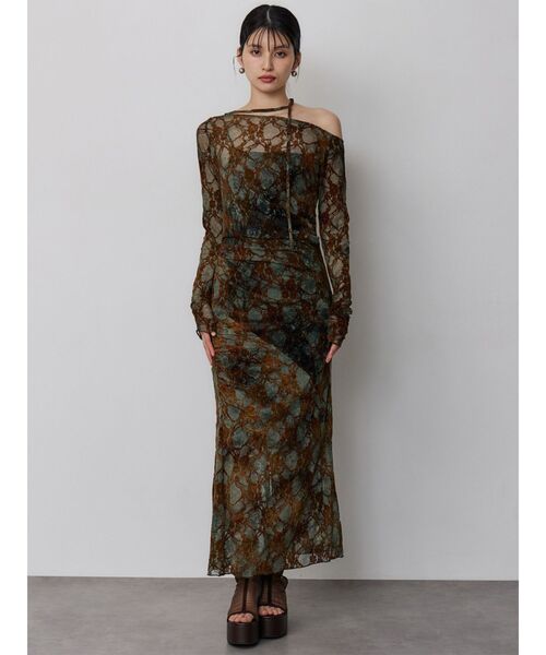 MURUA（ムルーア）の「【WEB限定】フロッキーフラワーシアーワンピース（ワンピース・レディース・ブルー/ブラック・FREE）」の21枚目の写真