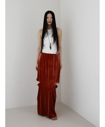 slit velour I line maxi skirt