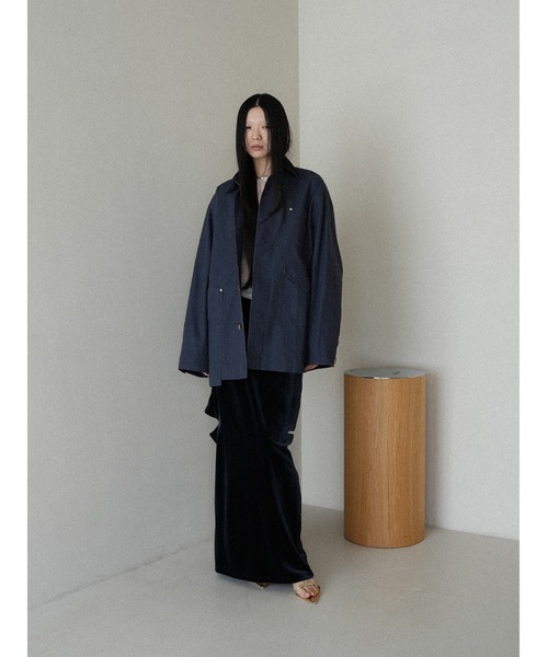 Katrin TOKYO(カトリーントーキョー)の「slit velour I line maxi skirt(スカート・レディース・ネイビー/レッド・XS/S/M)」の8枚目の写真